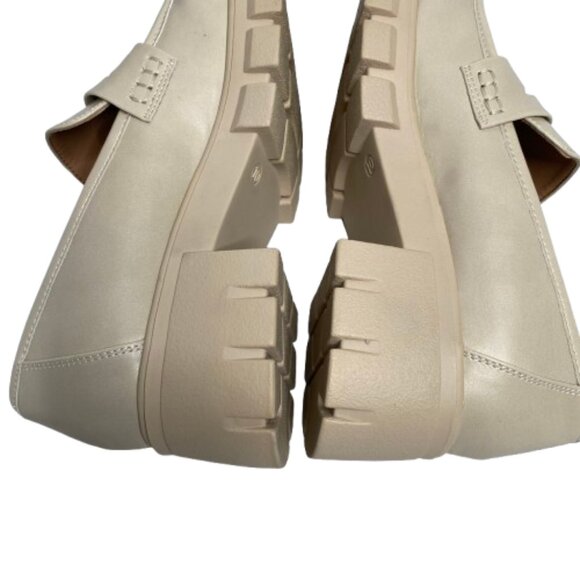 Hey Girl by Corkys Womens Chunky Platform Loafers Size 10 Ivory Academia Preppy - Picture 11 of 15